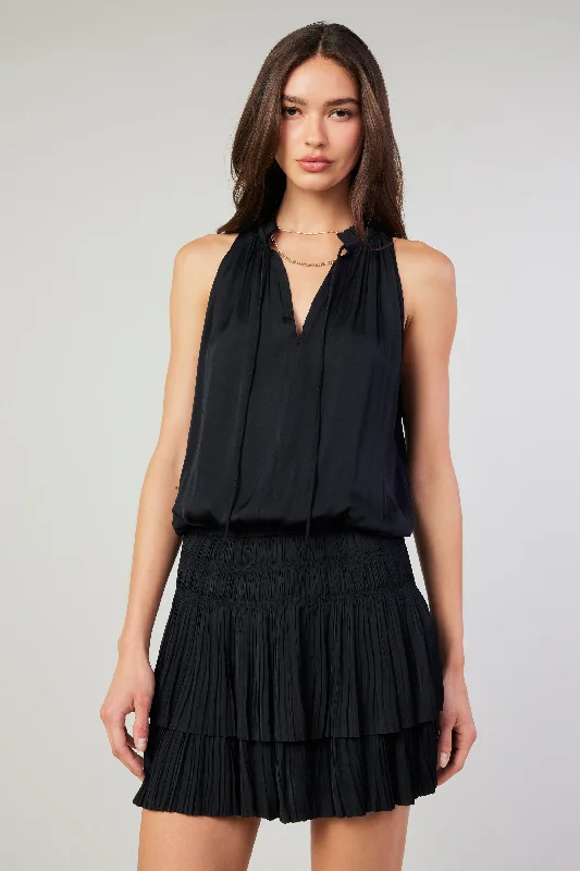 Cara Sleeveless Pleated Mini Dress