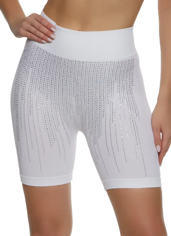 Seamless Rhinestone Biker Shorts