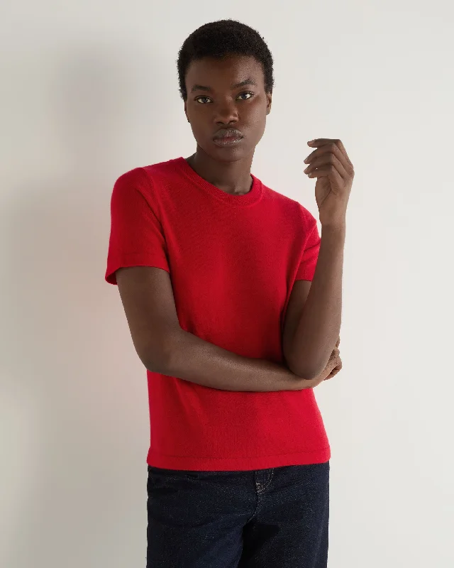 Women's Lottie Cashmere T-Shirt Riding Red