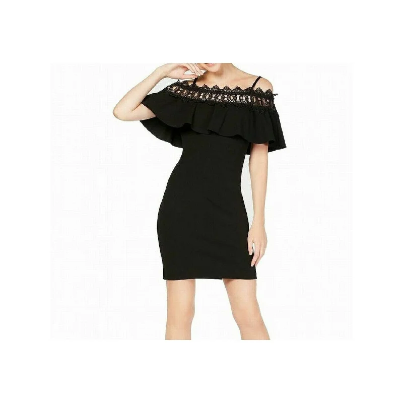 BCX Junior's Square Neckline Off the Shoulder Party Dress Black Size 3