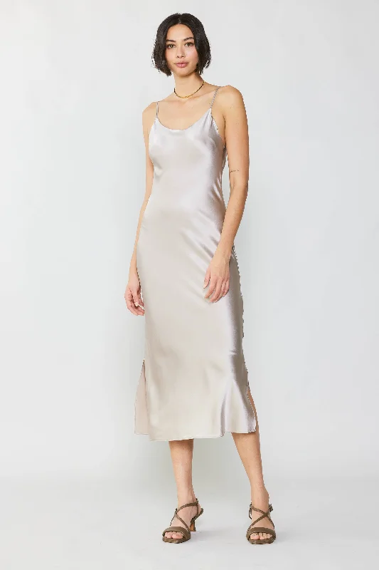 Silk Bias Midi Dress