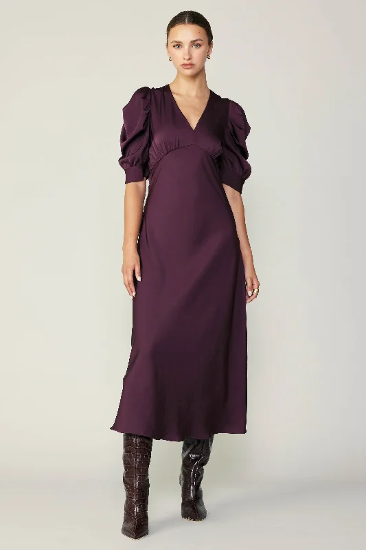 Puff Sleeve Midi Dress