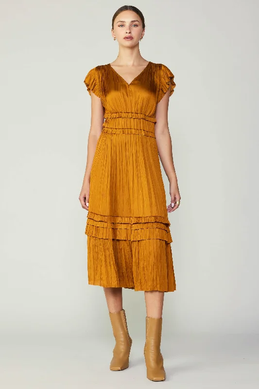 Sereia Pleated Midi Dress