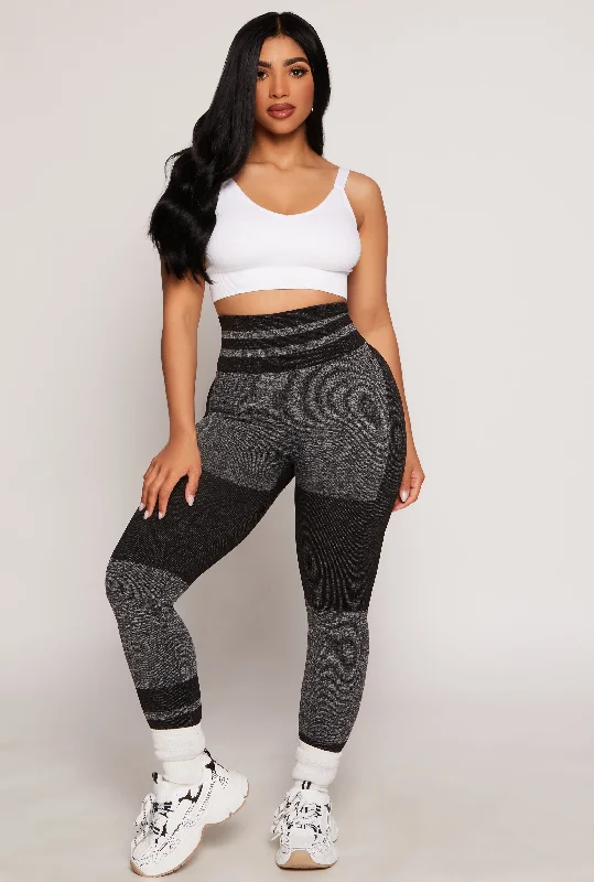 Marled Two Tone High Waist Leggings