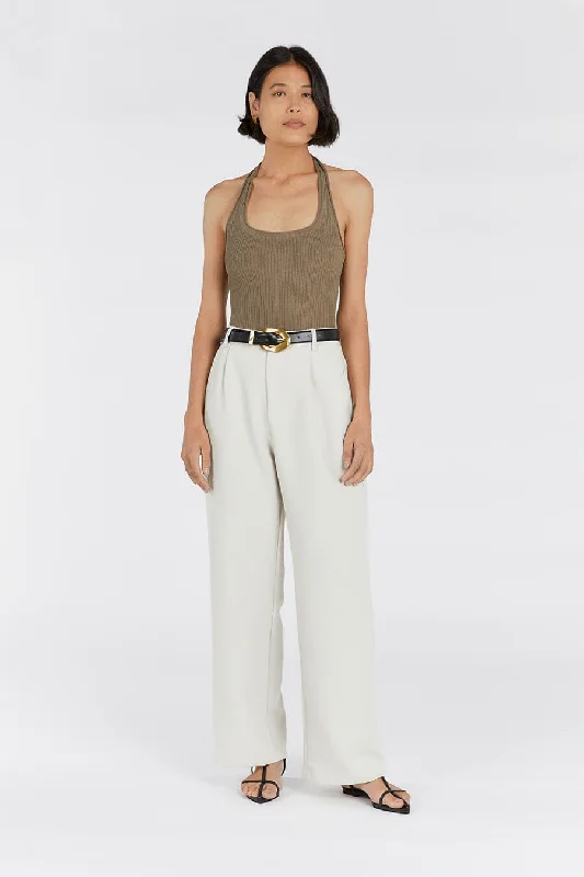 EDDISON MOSS KNIT HALTER TOP