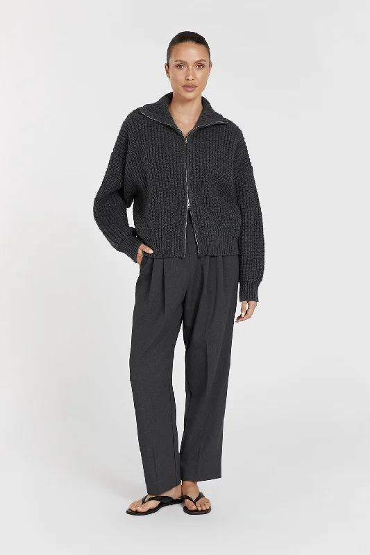 ISSY CHARCOAL WOOL BLEND JUMPER