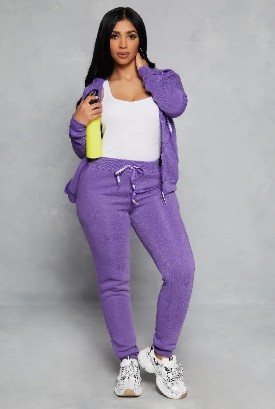 Fleece High Waist Drawstring Joggers