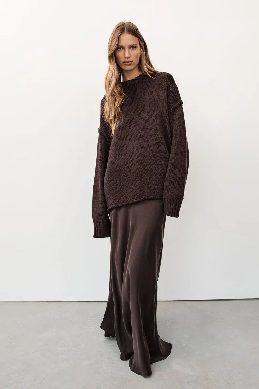 ROY CHOC LONGLINE KNIT JUMPER