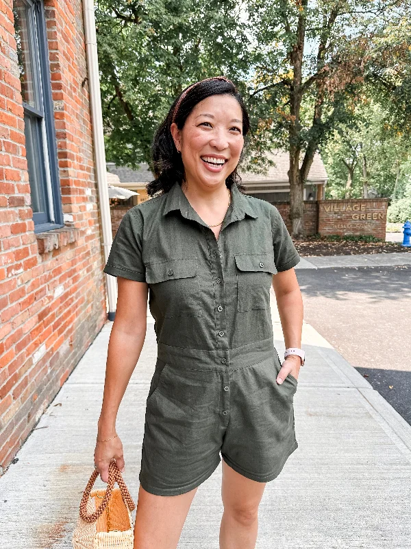 Utility Linen Romper