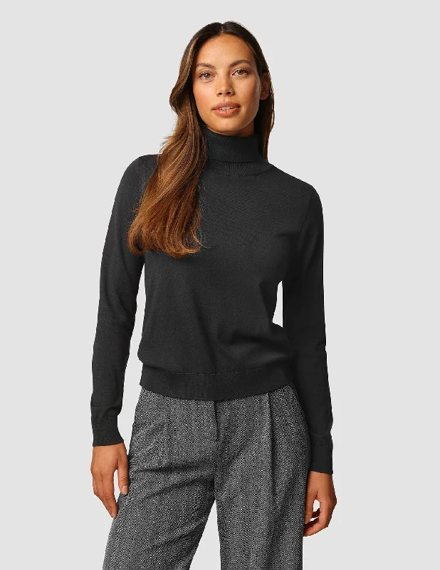 Fine Knit Turtleneck Black